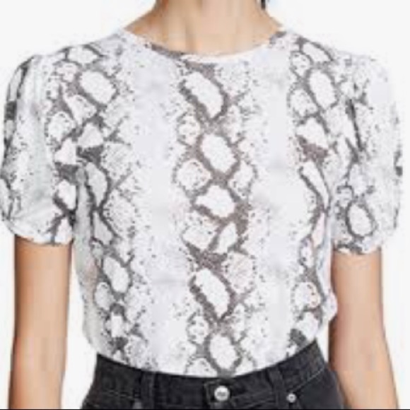 Generation Love Puff Sleeves Snake Print Top - Picture 1 of 16